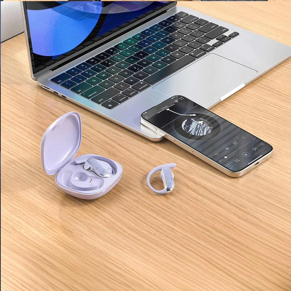 Dudao U17Z Bluetooth 5.3 OWS Ausinės with Ear Hooks - Violetinė