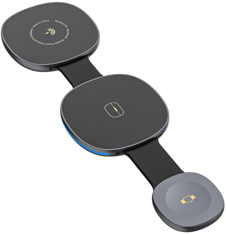 Dudao A11S 3-in-1 Wireless Charger Compatible with MagSafe Išmanusis telefonas Išmanusis laikrodis Headphones - Juodas