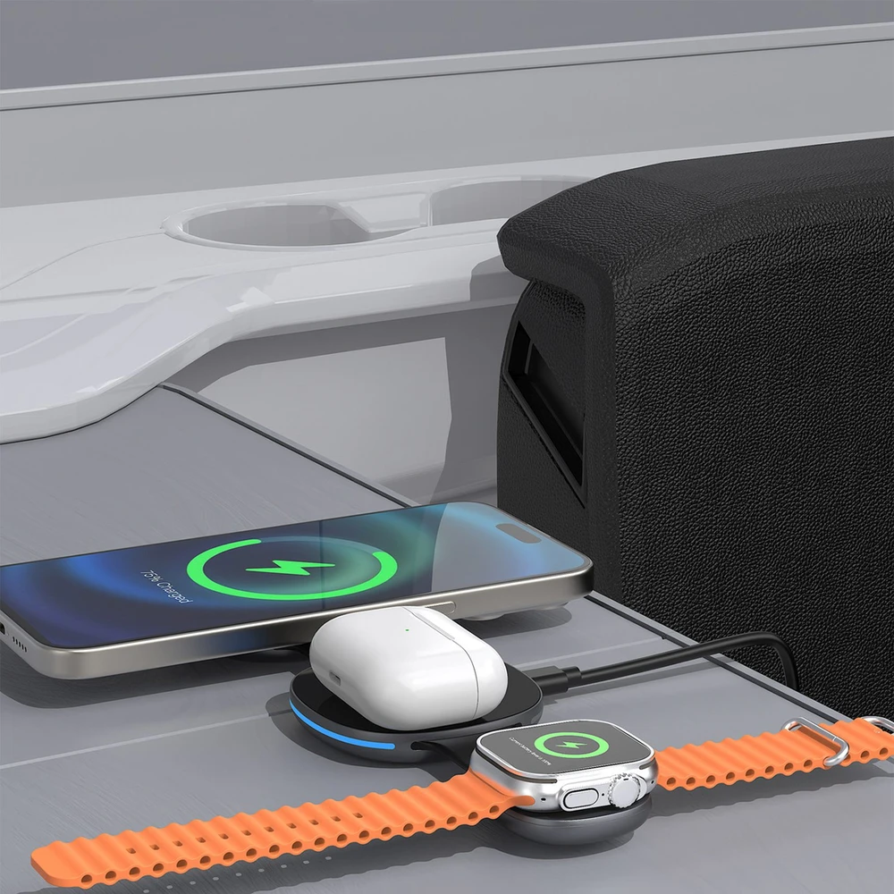 Dudao A11S 3-in-1 Wireless Charger Compatible with MagSafe Išmanusis telefonas Išmanusis laikrodis Headphones - Juodas