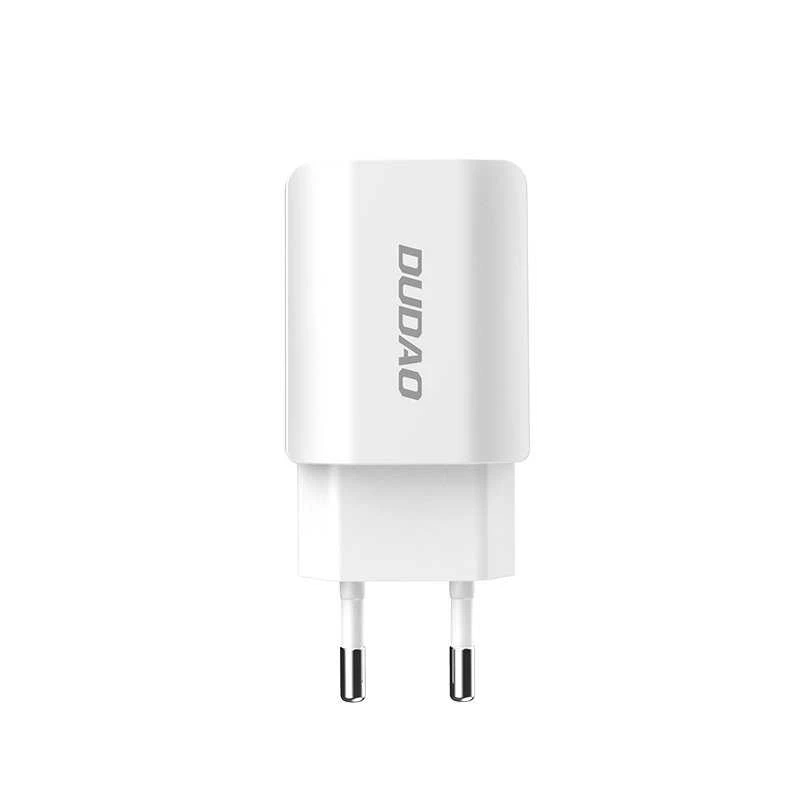 Sieninis įkroviklis Dudao A2EUL 2x USB su Lightning kabeliu (baltas)