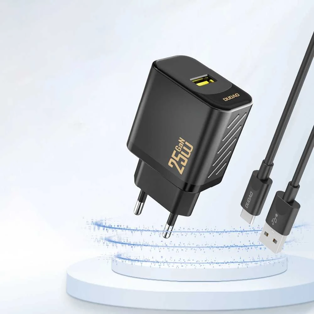 Dudao A27S 25W GaN USB-A įkroviklis – baltos spalvos