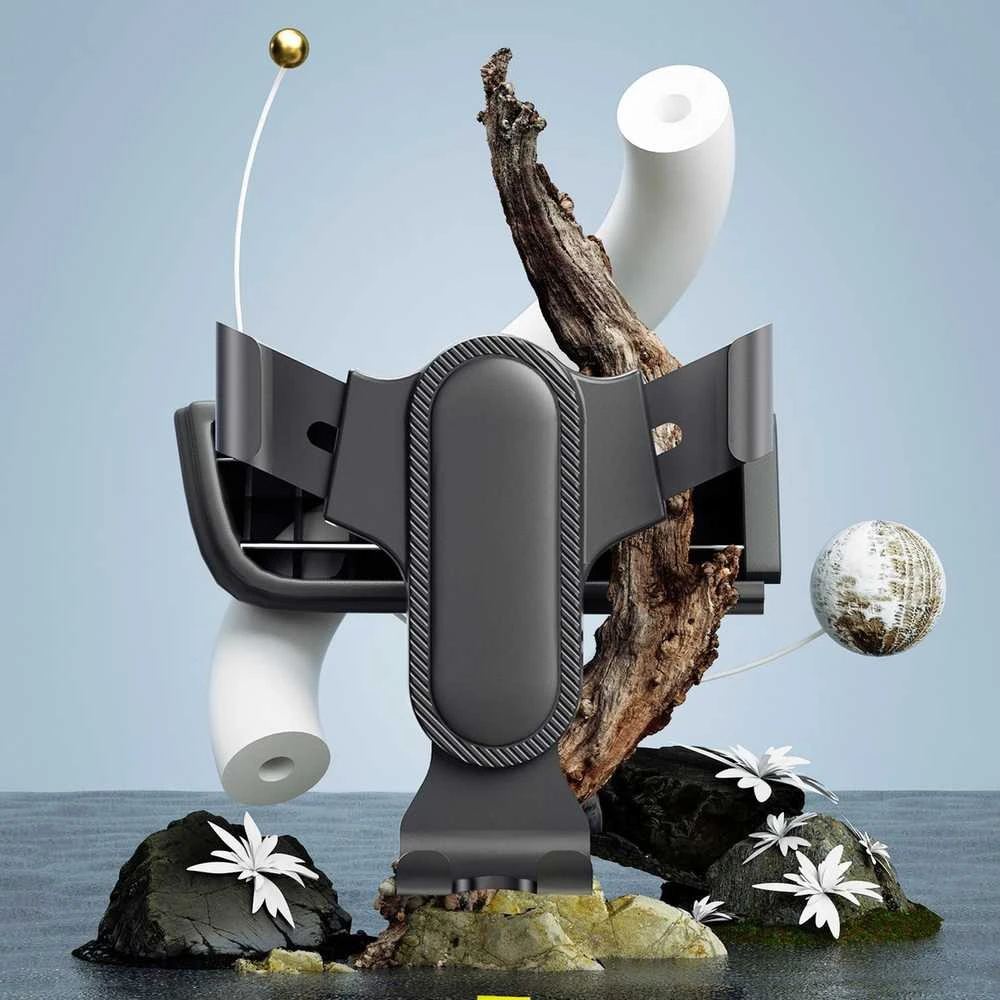 Dudao gravitacijos automobilio telefono laikiklis ventiliacijos angai juodas (F7s)