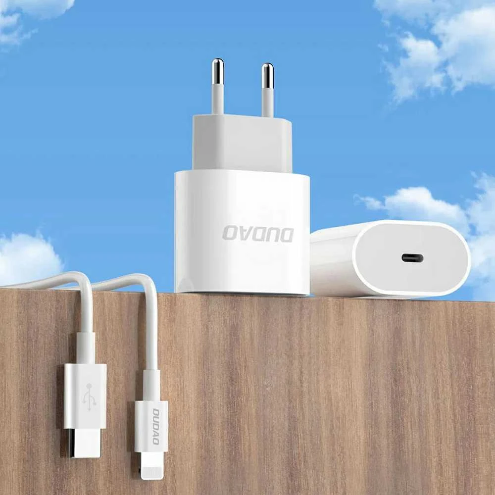 Dudao 20W USB-C sieninis įkroviklis – baltas