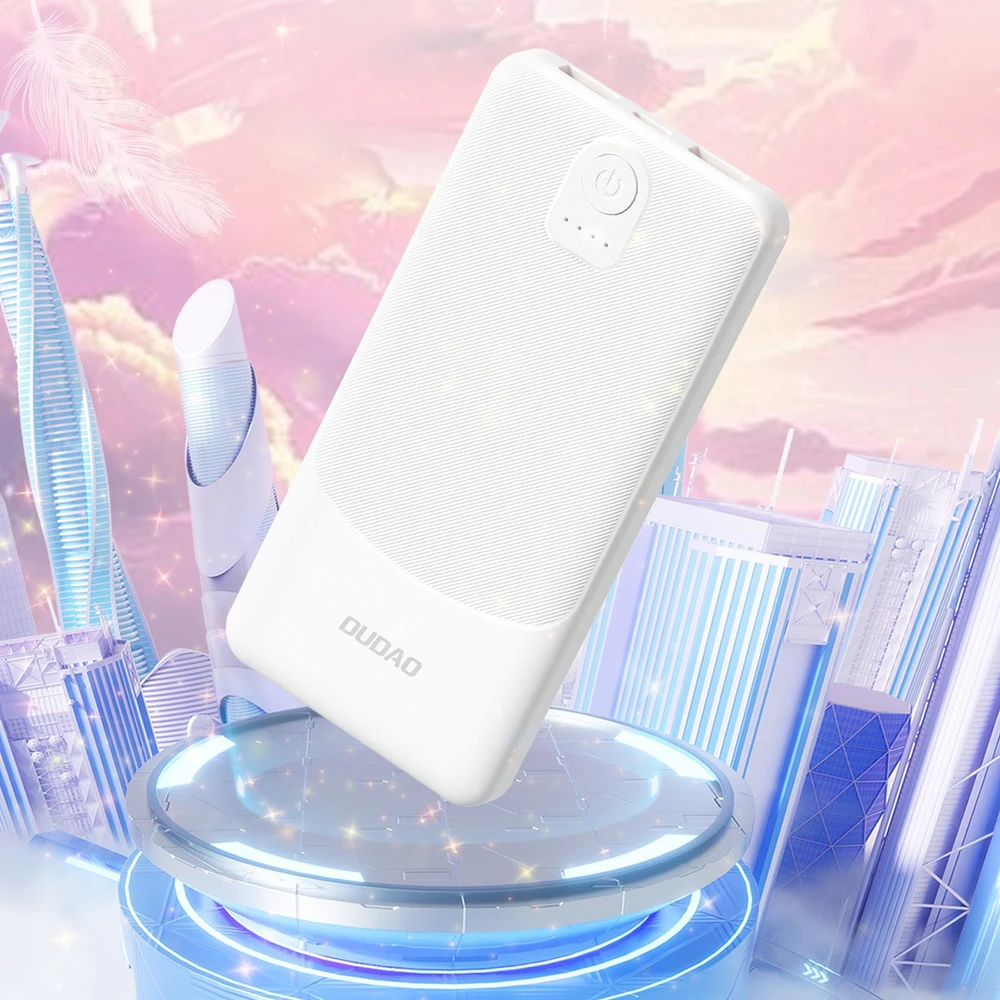Dudao K10Pro išorinė baterija 2.4A 20000mAh 2 x USB-A - Baltas
