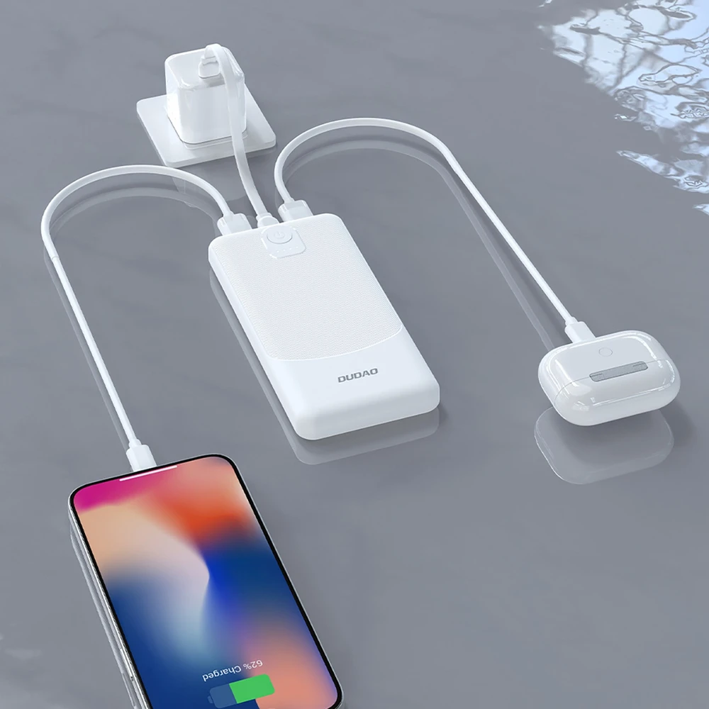 Dudao K10Pro išorinė baterija 2.4A 20000mAh 2 x USB-A - Baltas