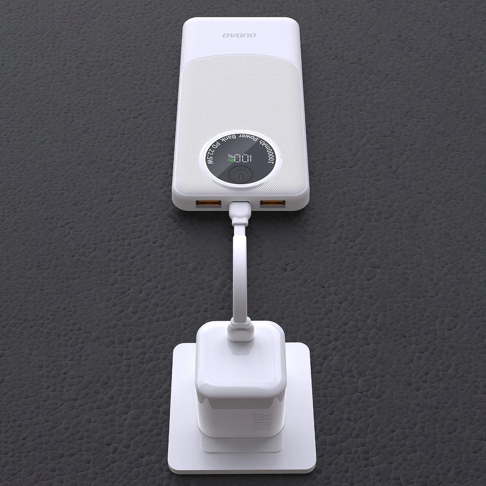 Powerbank Dudao K12 10000mAh PD22.5W USB-A, USB-C - baltas