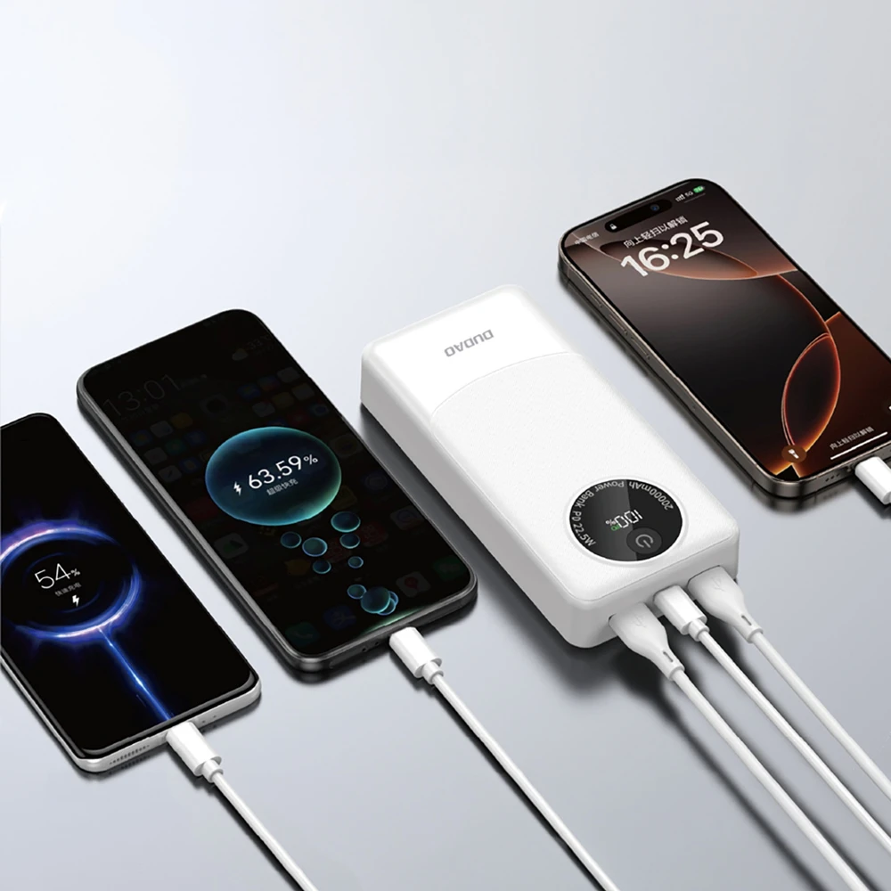 Dudao K12Pro Power Bank 22.5W PD 20000mAh USB-A, USB-C - Baltas