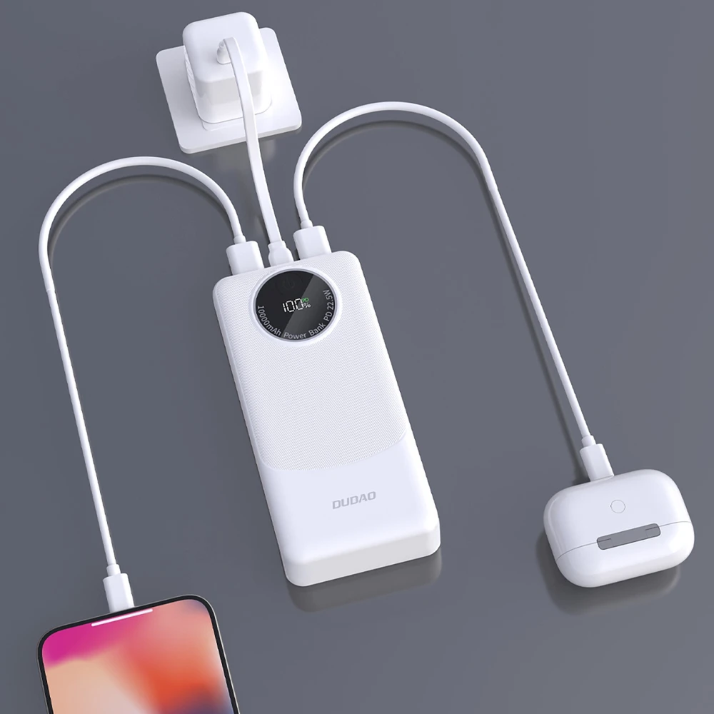 Dudao K12Pro Power Bank 22.5W PD 20000mAh USB-A, USB-C - Baltas