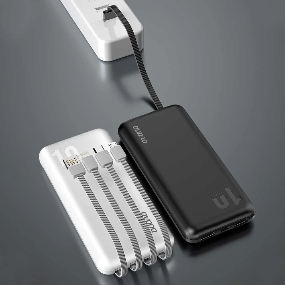„Dudao K6Pro“ universalus 10 000 mAh maitinimo blokas su USB kabeliu, USB tipas C, žaibo juodas (K6Pro-juodas)