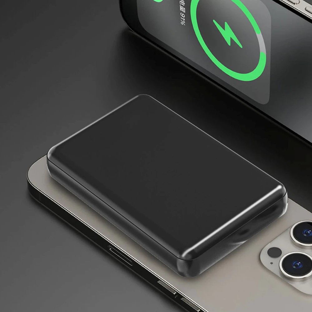 Dudao K14S magnetinė išorinė baterija 20W 5000mAh 1x USB-A 1x USB-C - Juodas