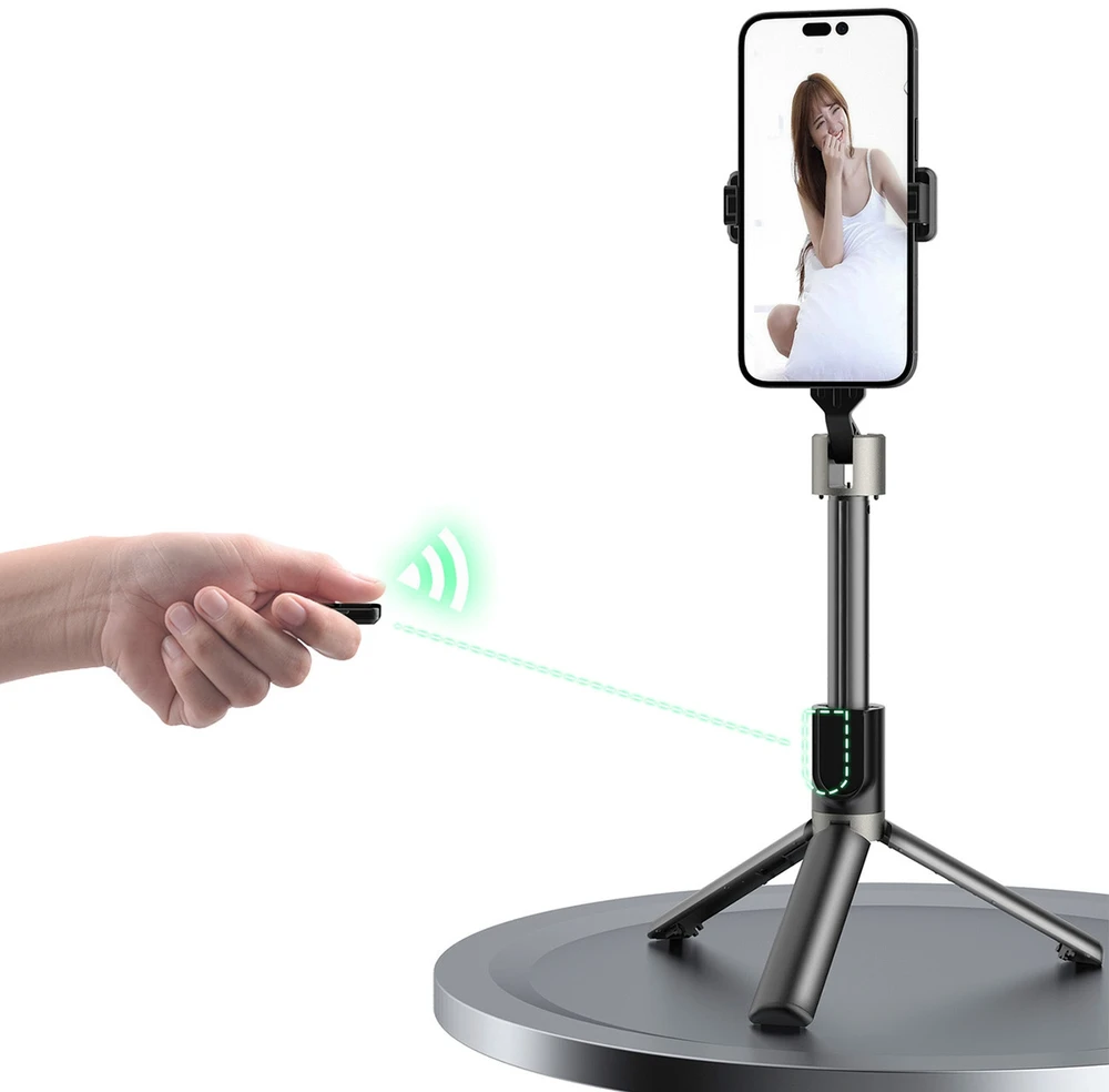 Dudao F18 asmenukių lazda 1,1 m su trikoju ir „Bluetooth“ nuotolinio valdymo pultu - Juodas