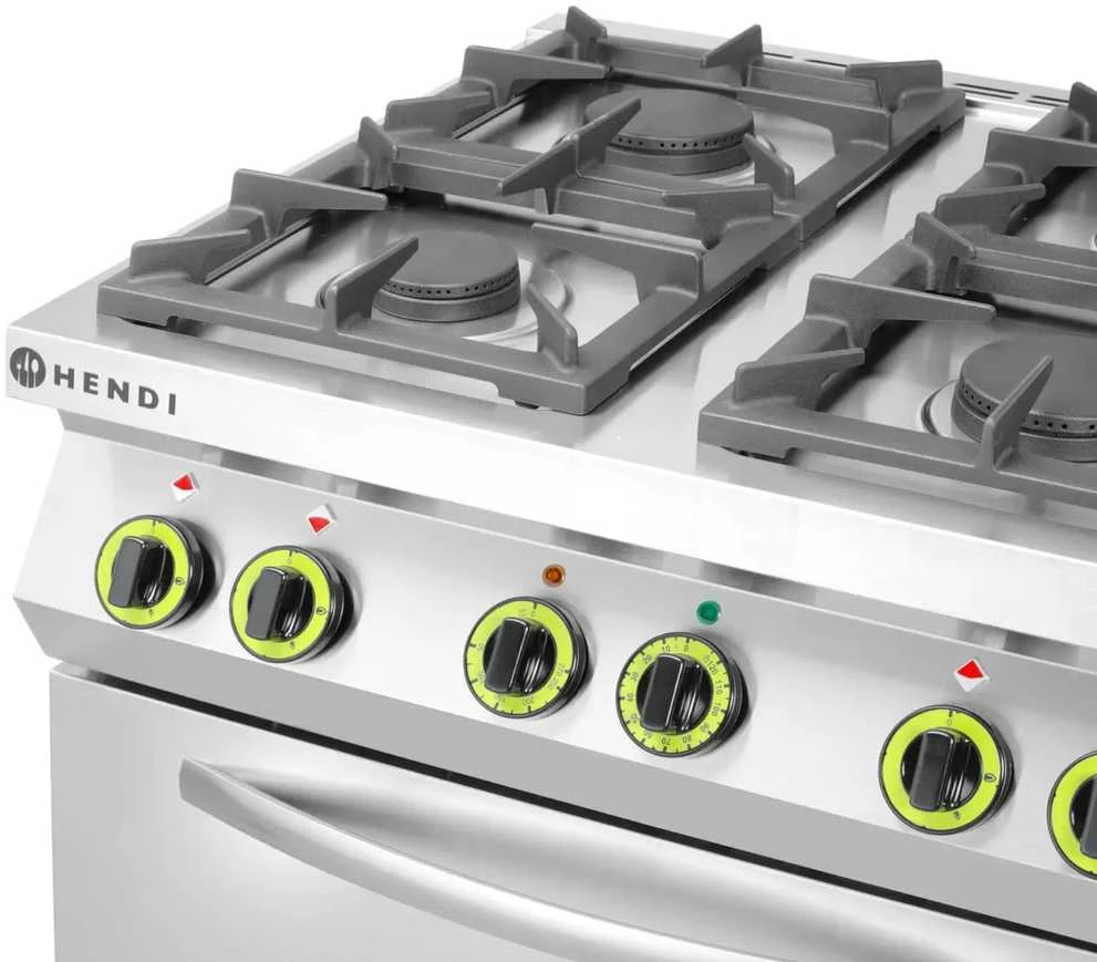 Dujinė viryklė 4 degikliai su elektrine konvekcine orkaite GN1/1 Kitchen Line - Hendi 225882