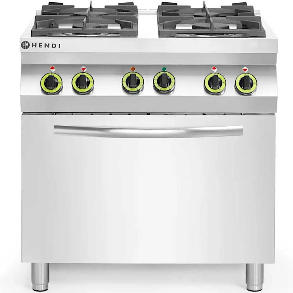 Dujinė viryklė 4 degikliai su elektrine konvekcine orkaite GN1/1 Kitchen Line - Hendi 225882