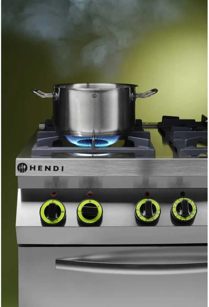 Dujinė viryklė 4 degikliai su elektrine konvekcine orkaite GN1/1 Kitchen Line - Hendi 225882
