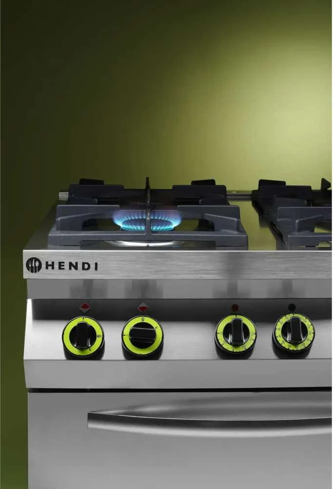 Dujinė viryklė 4 degikliai su elektrine konvekcine orkaite GN1/1 Kitchen Line - Hendi 225882
