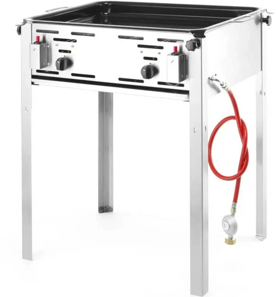 Dujinis grilis su keptuve Grilis Master Maxi 590x480mm 11,6kW - Hendi 154717