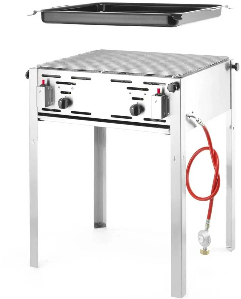 Dujinis grilis su keptuve Grilis Master Maxi 590x480mm 11,6kW - Hendi 154717