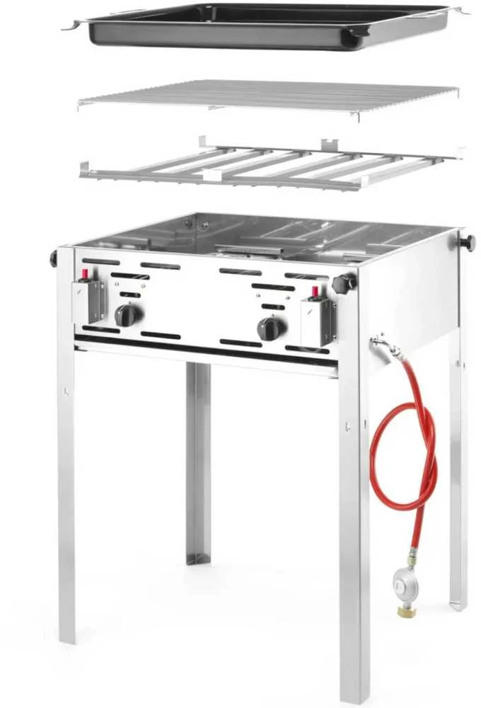 Dujinis grilis su keptuve Grilis Master Maxi 590x480mm 11,6kW - Hendi 154717