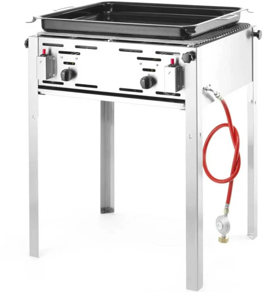 Dujinis grilis su keptuve Grilis Master Maxi 590x480mm 11,6kW - Hendi 154717