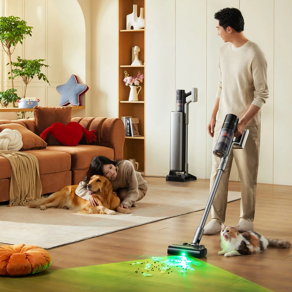 Vertikalus dulkių siurblys UWANT V800 su savaiminio išsivalymo stotele – pilkas
