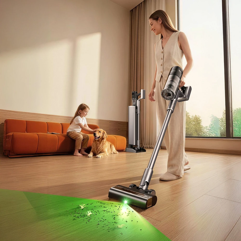 Vertikalus dulkių siurblys UWANT V800 su savaiminio išsivalymo stotele – pilkas