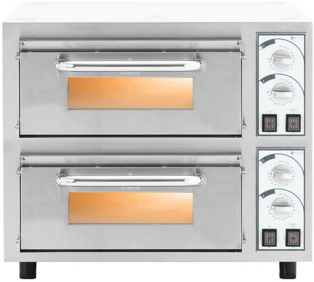 Elektrinė krosnelė Royal Catering Profesionali dviejų kamerų picos orkaitė 2 picoms. 35 cm 4400 W