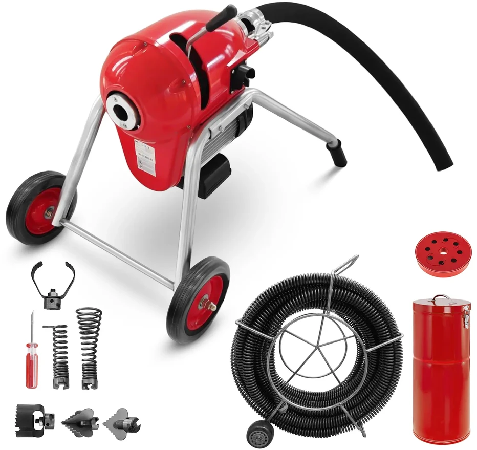 Elektrinė vamzdžių valymo mašina 1100W sk. 32mm MSW POWER DRAIN CLEAN 4.6E + priedai