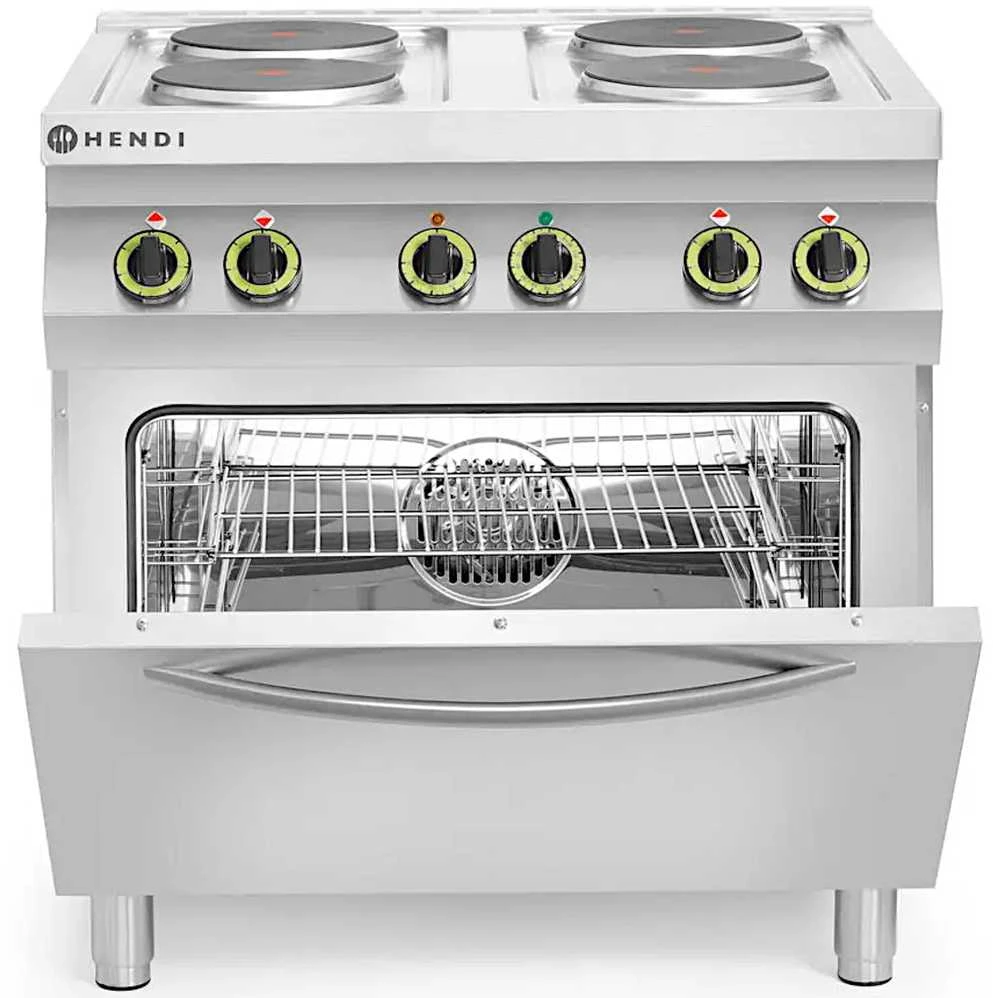 Elektrinė viryklė 4 lėkštės su konvekcine orkaite GN1/1 Kitchen Line - Hendi 225936