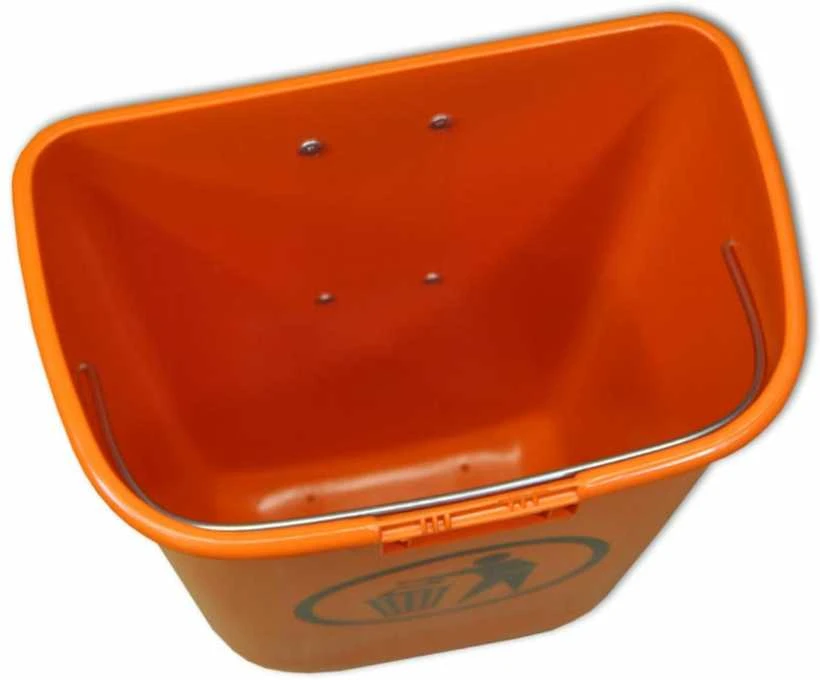Europlast Austria Gatvės šiukšliadėžė, miesto atliekų konteineris, montuojamas ant stulpo arba sienos, DIN 50L - oranžinė