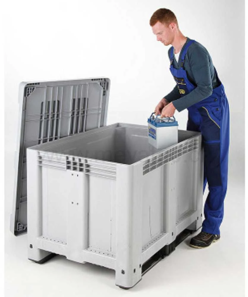 Europlast Austria Dėžės padėklų dėžės konteineris 610L su padėklu ir dangteliu 120x100x76 cm UN ADR