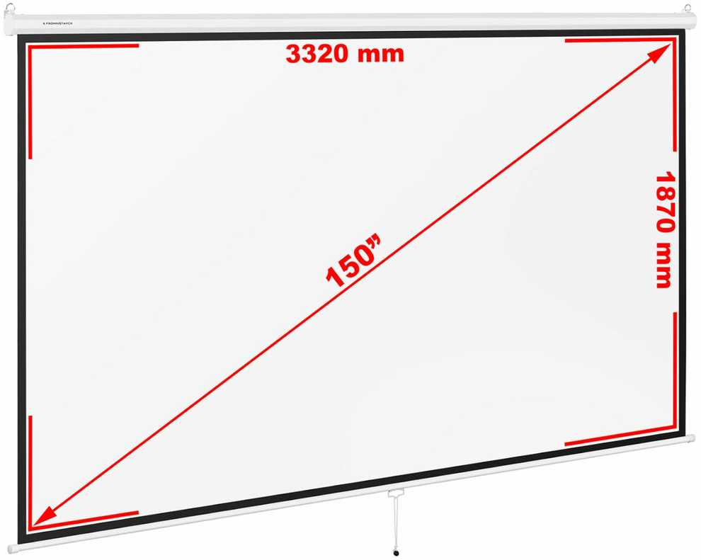Projektorius Frommstarck Projektoriaus ekranas pusiau automatinis sieninis lubos matinis baltas 150'' 340x210 cm 16:9