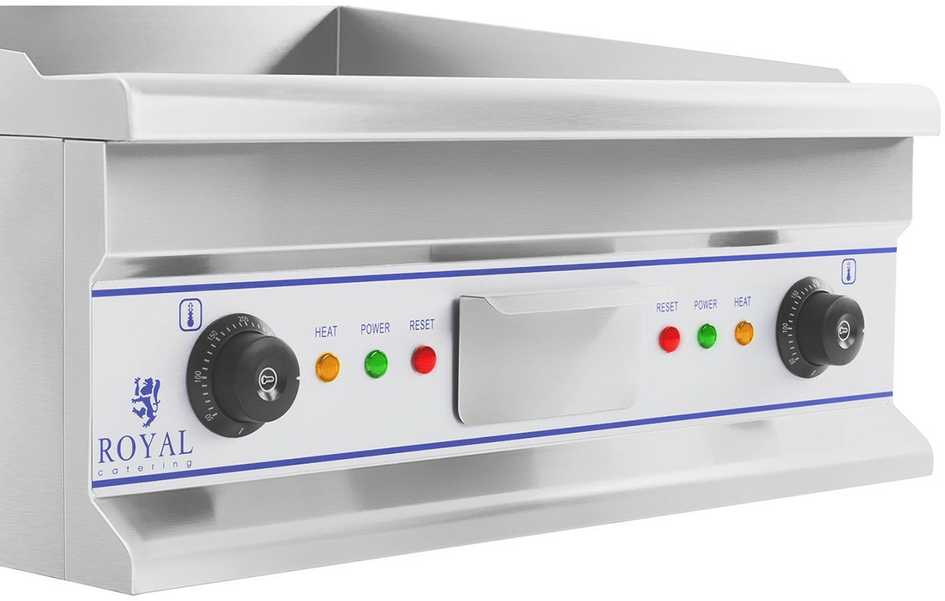 Sklandžiai grotelių plokštelė elektrinė grilis kepimui 60cm 400V Royal Catering RCG 60S