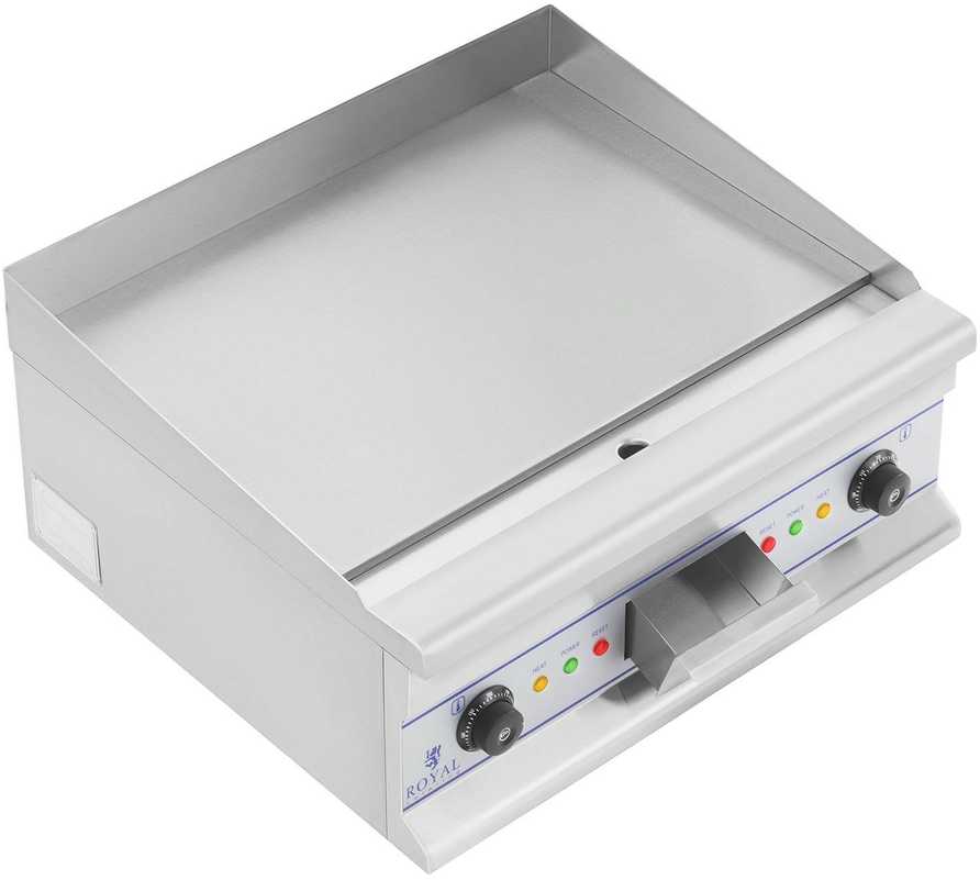 Sklandžiai grotelių plokštelė elektrinė grilis kepimui 60cm 400V Royal Catering RCG 60S