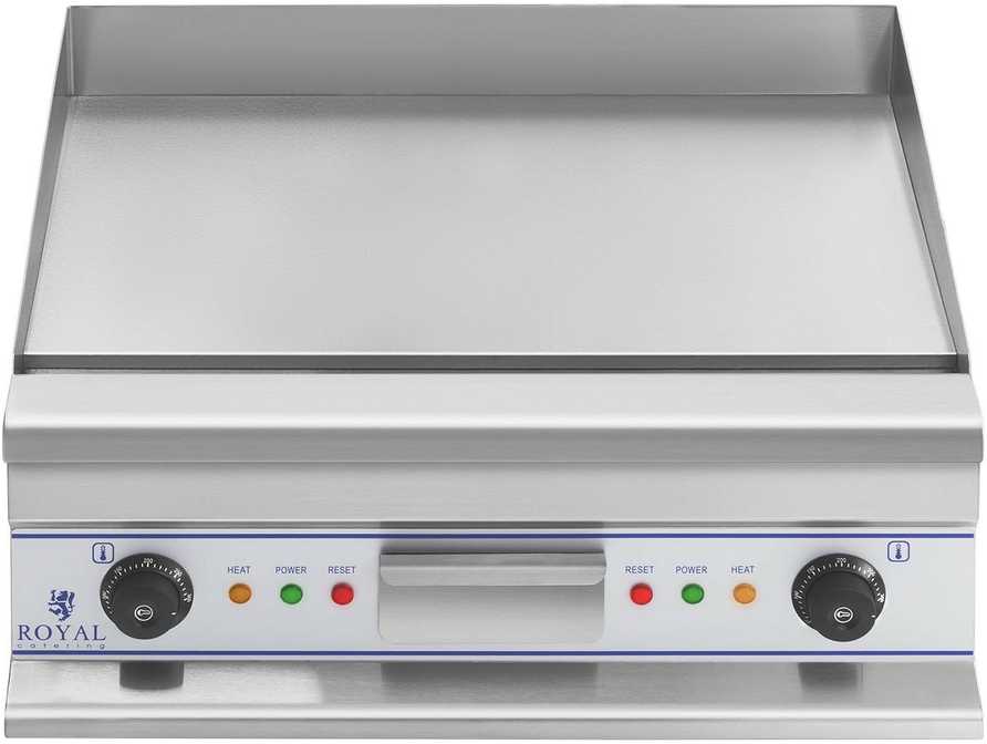 Sklandžiai grotelių plokštelė elektrinė grilis kepimui 60cm 400V Royal Catering RCG 60S