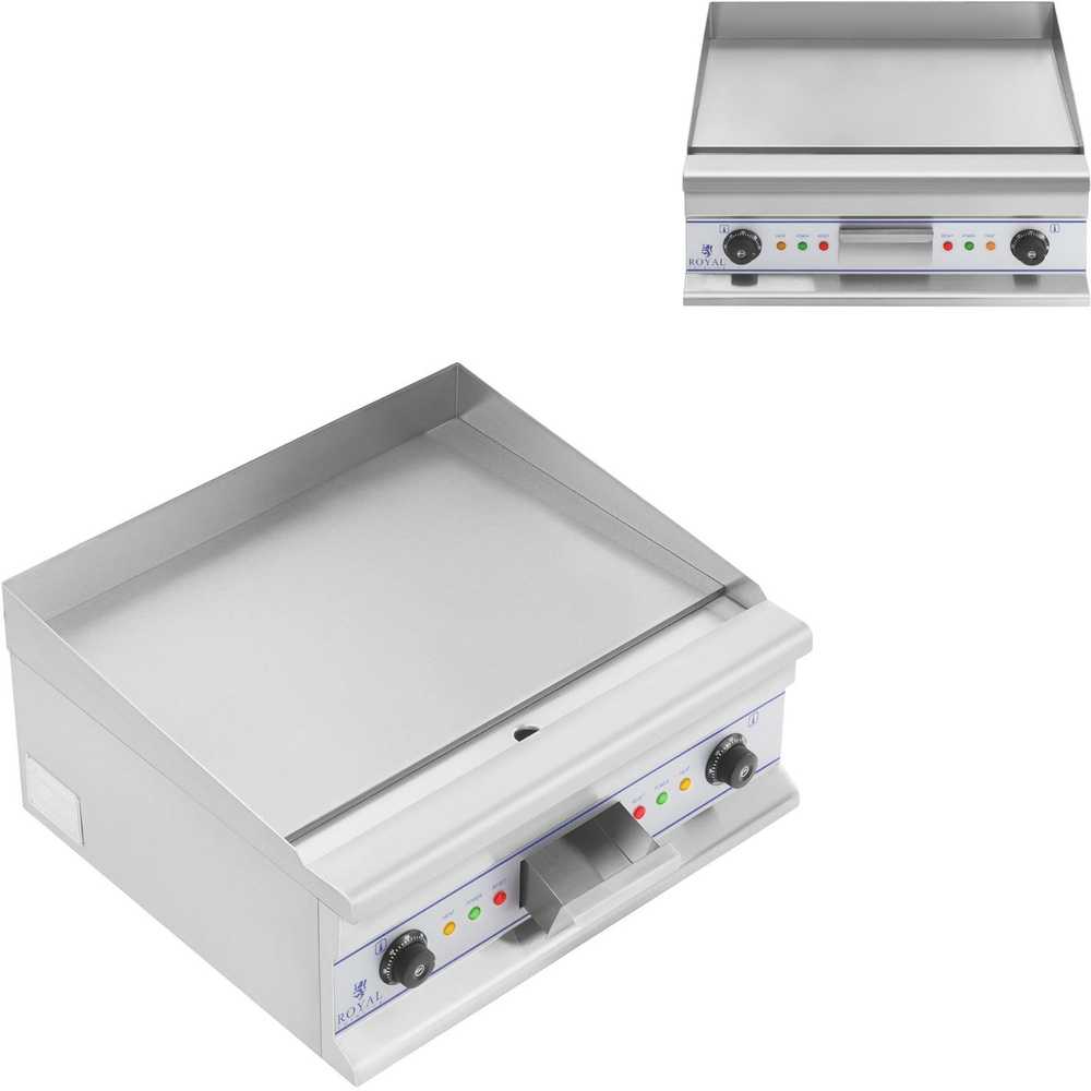 Sklandžiai grotelių plokštelė elektrinė grilis kepimui 60cm 400V Royal Catering RCG 60S
