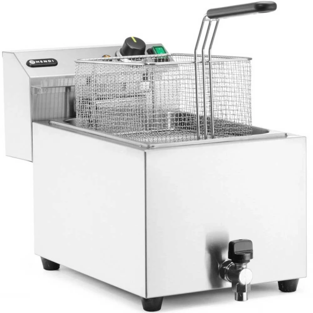 Reguliuojama elektrinė gruzdintuvė su išleidimo čiaupu 400 V 66000 W 10 l - Hendi 209424
