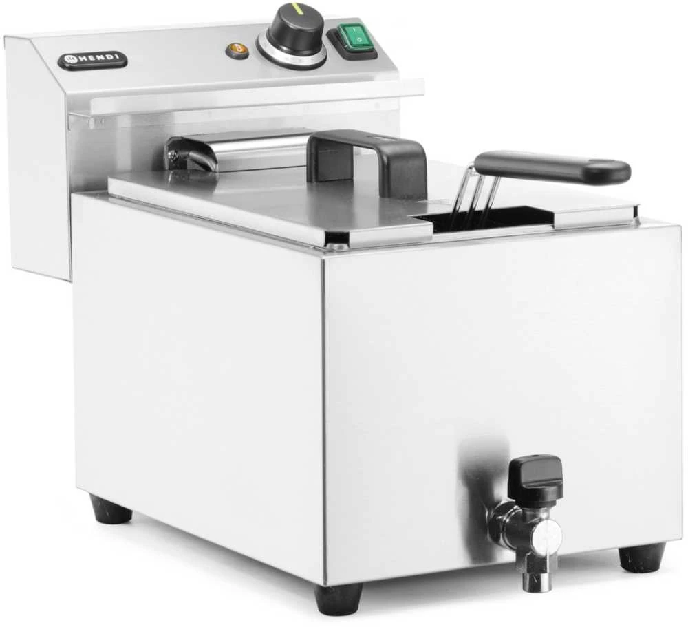 Reguliuojama elektrinė gruzdintuvė su išleidimo čiaupu 400 V 66000 W 10 l - Hendi 209424