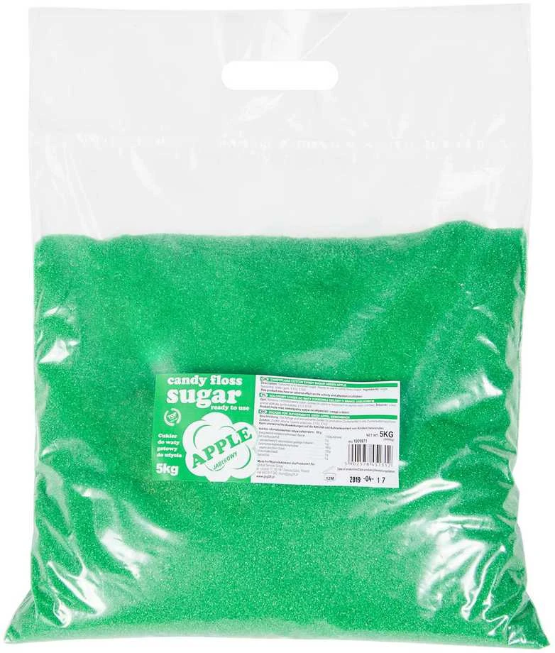 Gsg24 Spalvoto skonio žalia cukraus vata su obuolių skoniu 5kg