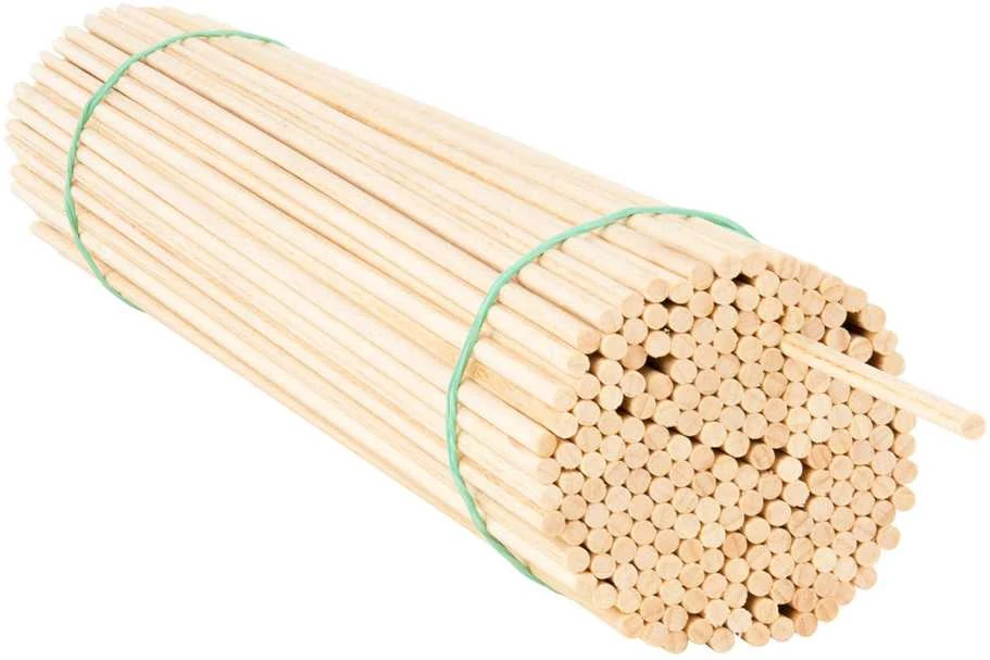 Plonų 40cm medinių lazdelių ryšulys cukraus vatai