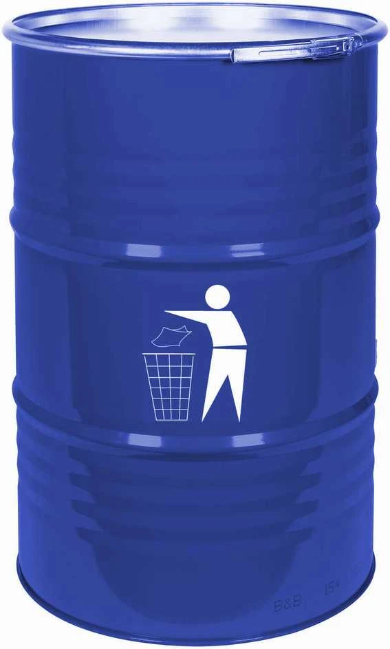 Gsg24 Lauko konteinerio šiukšlių dėžė, patvarios plieno BARREL 200L - mėlyna