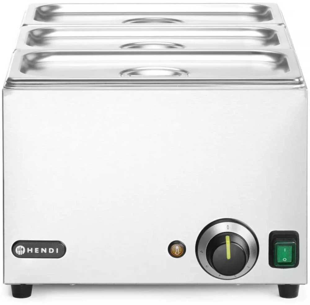 Hendi Bain-marie maisto šildytuvas 3x GN 1/3 100 mm su dangteliais 1000 W