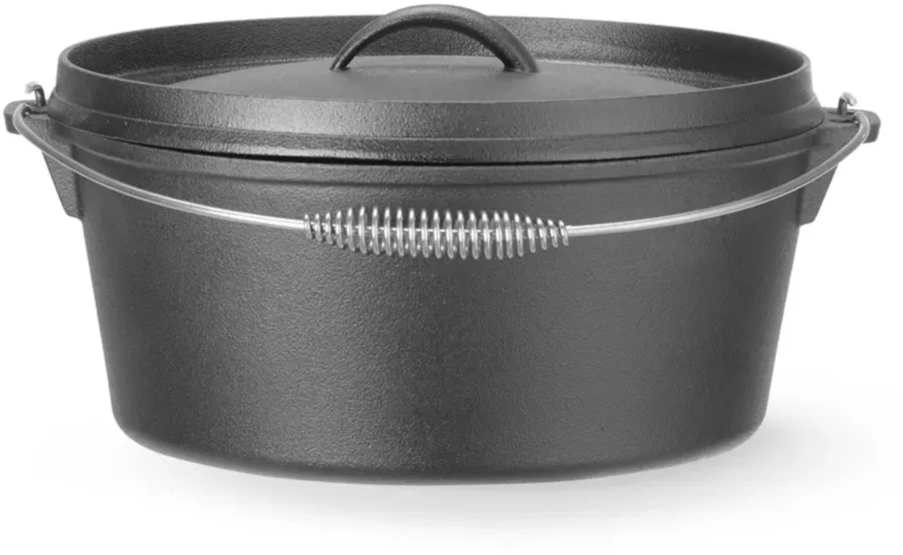 Hendi Ketaus katilas, medžioklės puodas virš ugnies sriuboms ir troškiniams. 310 x 155 mm 7,2 l
