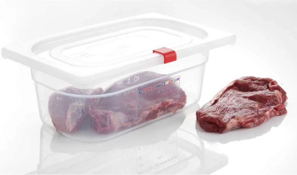 Hendi HACCP maisto konteinerių spaustukai, 12 vnt. - raudoni