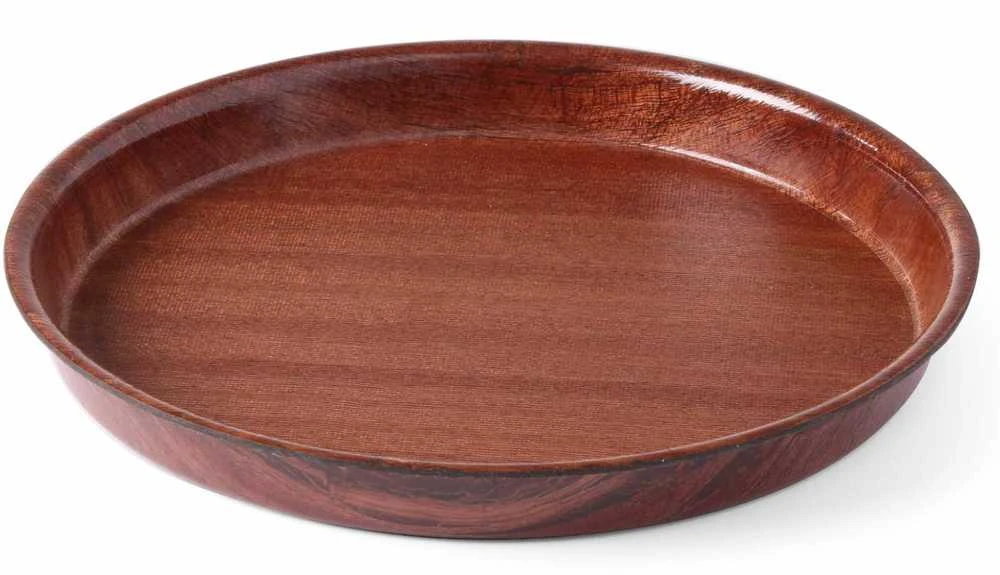 Hendi Neslystantis medinis padavėjo padėklas gili su rantem - apvalaus skersmens. 36 cm
