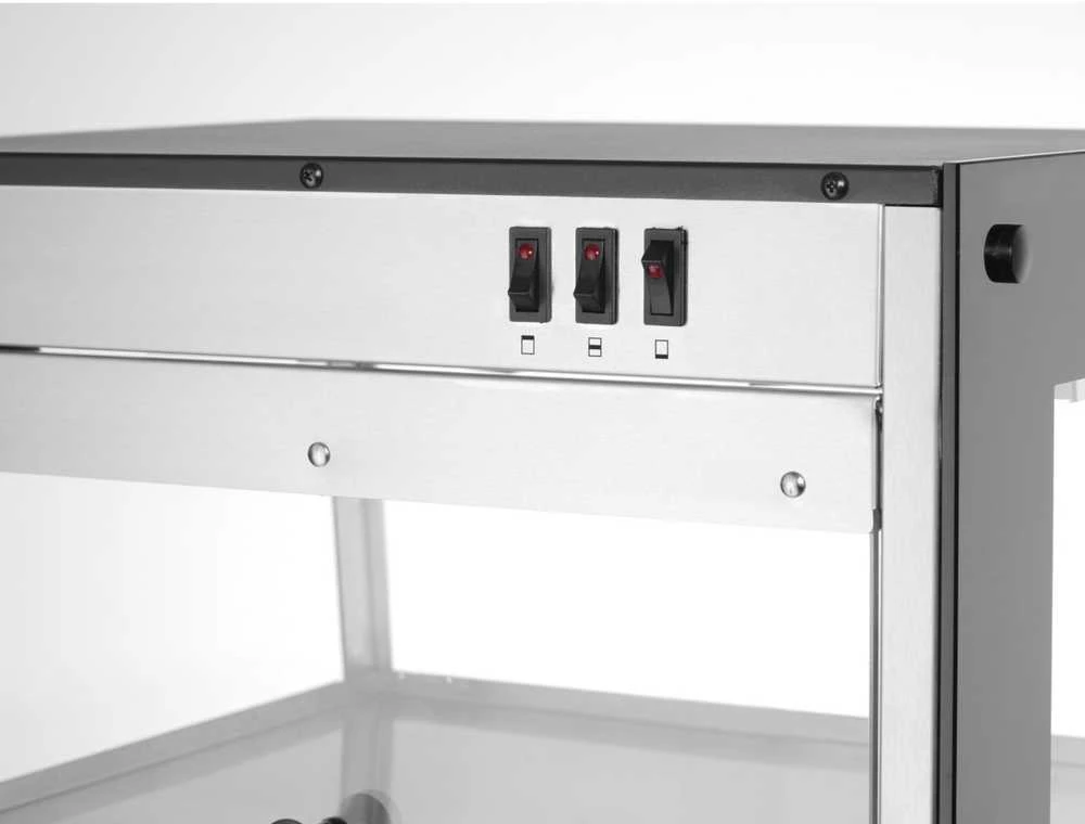 Hendi Reguliuojama šildoma vitrina, 3 lygiai, 50–70 °C, 500 W