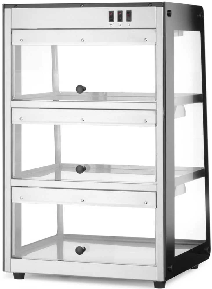 Hendi Reguliuojama šildoma vitrina, 3 lygiai, 50–70 °C, 500 W