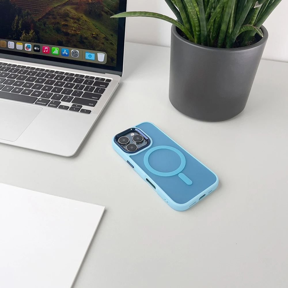 Hurtel Magnetic Collection MagSafe case Apple iPhone 16 – light dėklas telefonui mėlynos spalvos