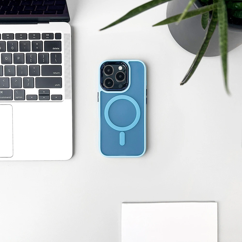 Hurtel Magnetic Collection MagSafe case Apple iPhone 16 – light dėklas telefonui mėlynos spalvos