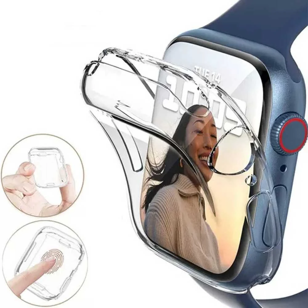 Hurtel Ultra skaidrus Watch dėklas skirtas Apple Watch 41mm (Series 7/8/9) – skaidrus