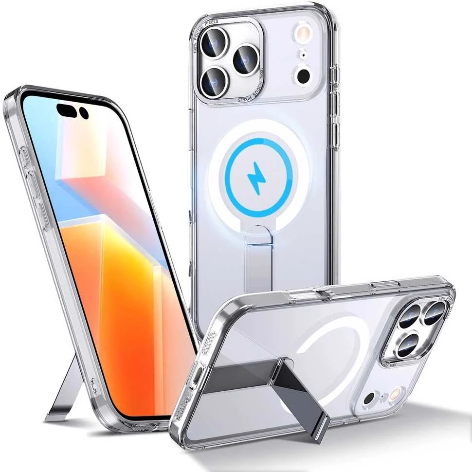 Hurtel Dėklas Hybrid Armor X skirtas Samsung Galaxy S25 FE su stoveliu suderinama su MagSafe – skaidrus